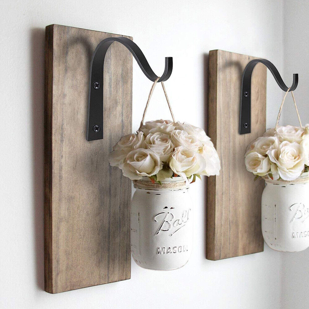 4 Pack Iron Wall Hooks Hanging Lantern Bracket Coat Hook Plant Planter Hangers
