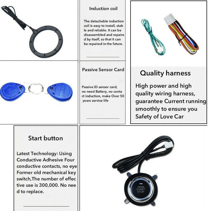 Car Alarm Push Engine Start Stop Button Lock Ignition Immobilizer Keyless System