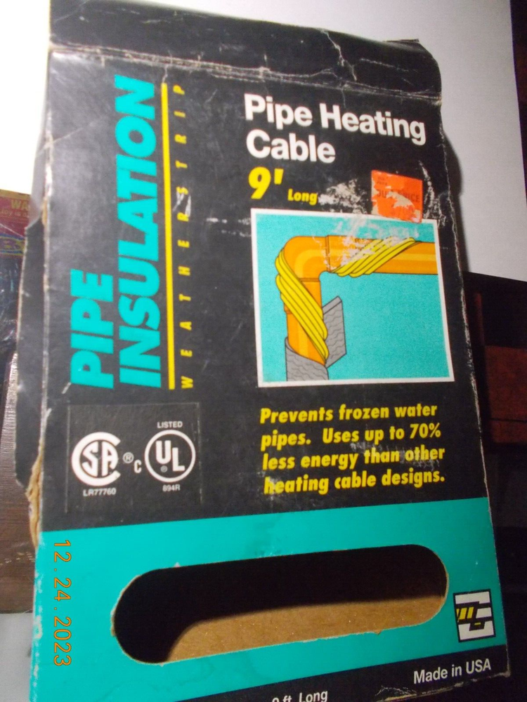 MD #64386 9' Pipe Heating Cable, Unused, Untested