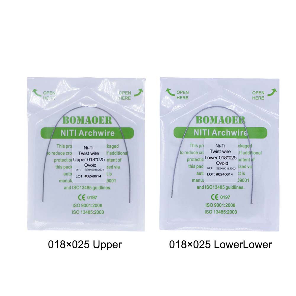 1 Pack Orthodontic NiTi Rectangular Wire 0.018x0.025 Upper Ovoid Form