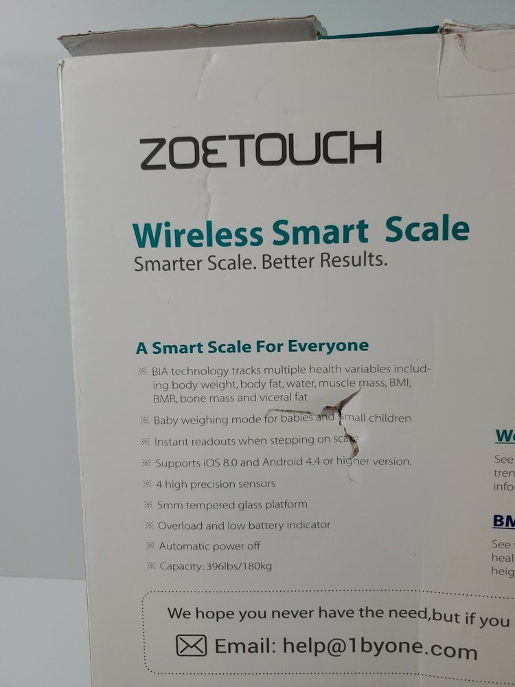 ZOETOUCH Bluetooth Body Fat Scale with iOS & Android App, Smart Digital Bathroom