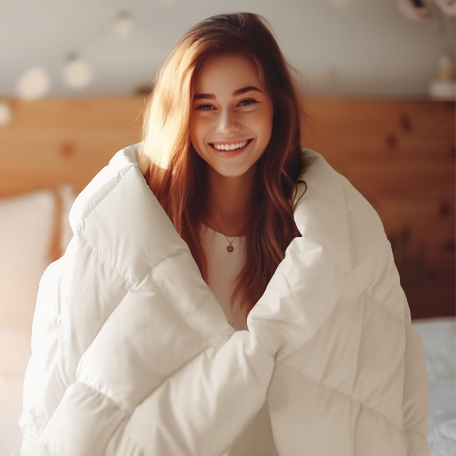 3PC Reversible Comforter Set Quilted Down Alternative All Season Comforter