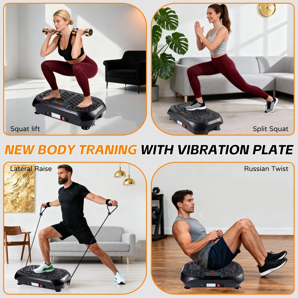 Vibration Plate Exercise Machine, Vibrating Plate for Lymphatic Drainage, Ful...