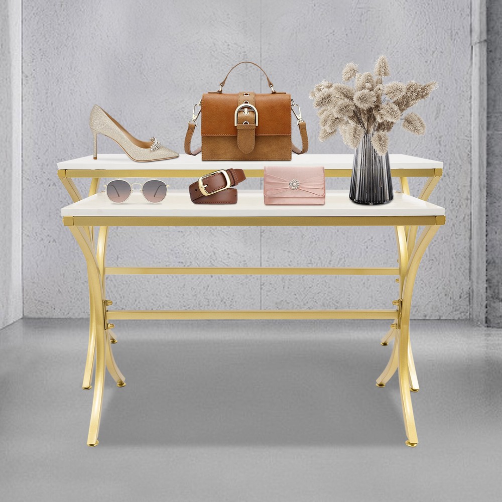 2pcs Handbag Display Stands, Display Riser Shelves, Modern Nesting Tables