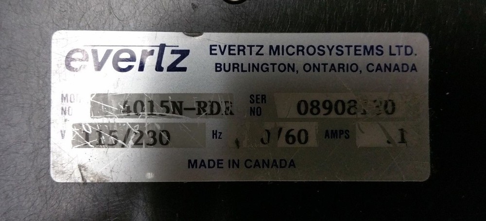 EVERTZ MODEL 4015N RDE FILM FOOTAGE ENCODER