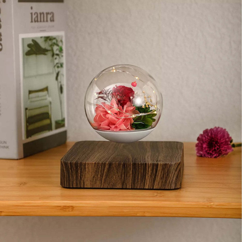 Eternal levitation lamp rose design with LED light