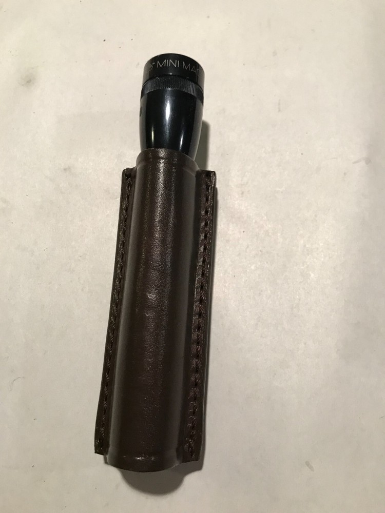 Dark Brown Belt Pouch for Mini Maglite