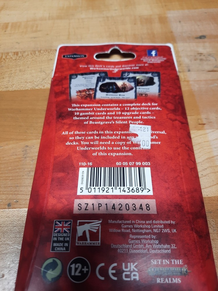 Warhammer Underworlds Direchasm - Silent Menace Universal Deck - NEW