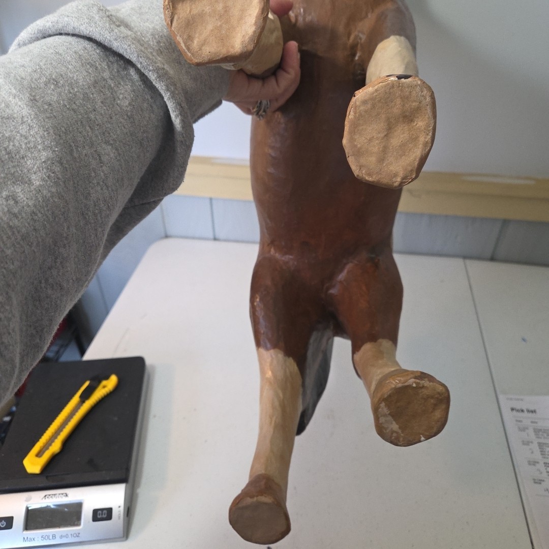 Vintage Paper Mache Spotted Blanket Appaloosa Horse Statue Indian Native