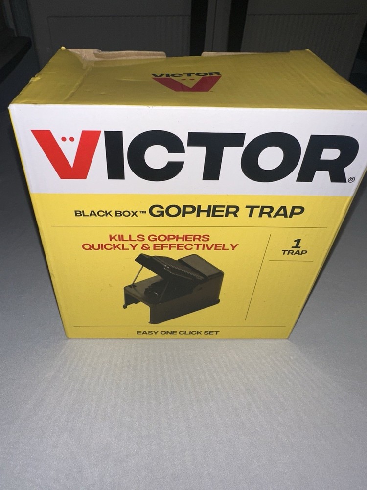 Victor Black Box GOPHER TRAP Easy one Click Set Kills Gophers Quickly