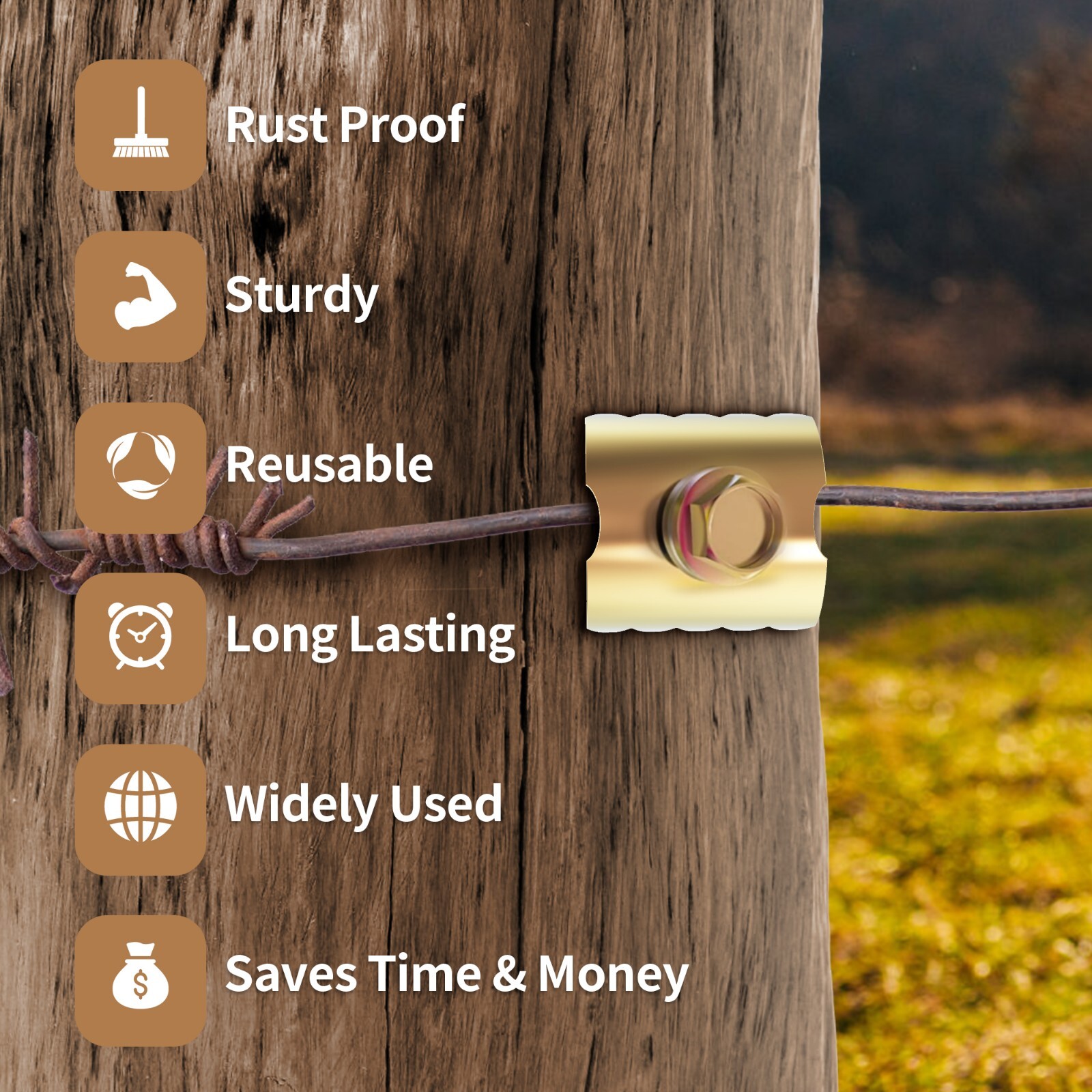 Fence Staples, Fence Nails for Wire Fence and Softwoods, Reusable Fence Fastener