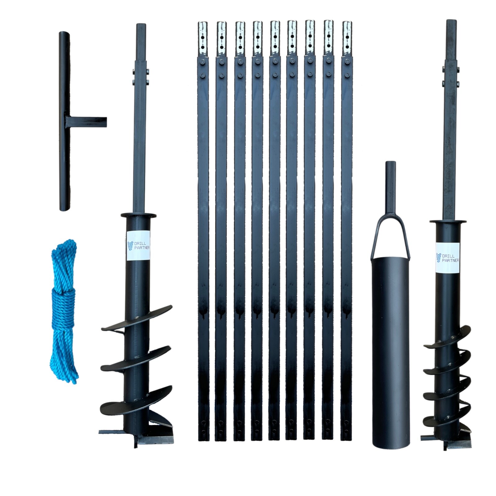 Hand auger 4-3/4″ + 7″ / 33ft + Bailer / MEGA KIT / water well / drilling drill