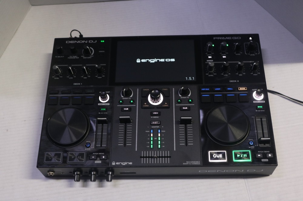 Denon DJ PRIME GO Double Deck Rechargeable Smart DJ Console - 7 inch Touchscreen