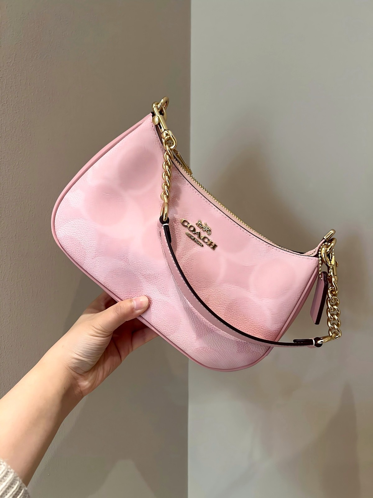 Outlet Product Coach CAL51 Teri Shoulder Bag In Signature Canvas Powder Pink