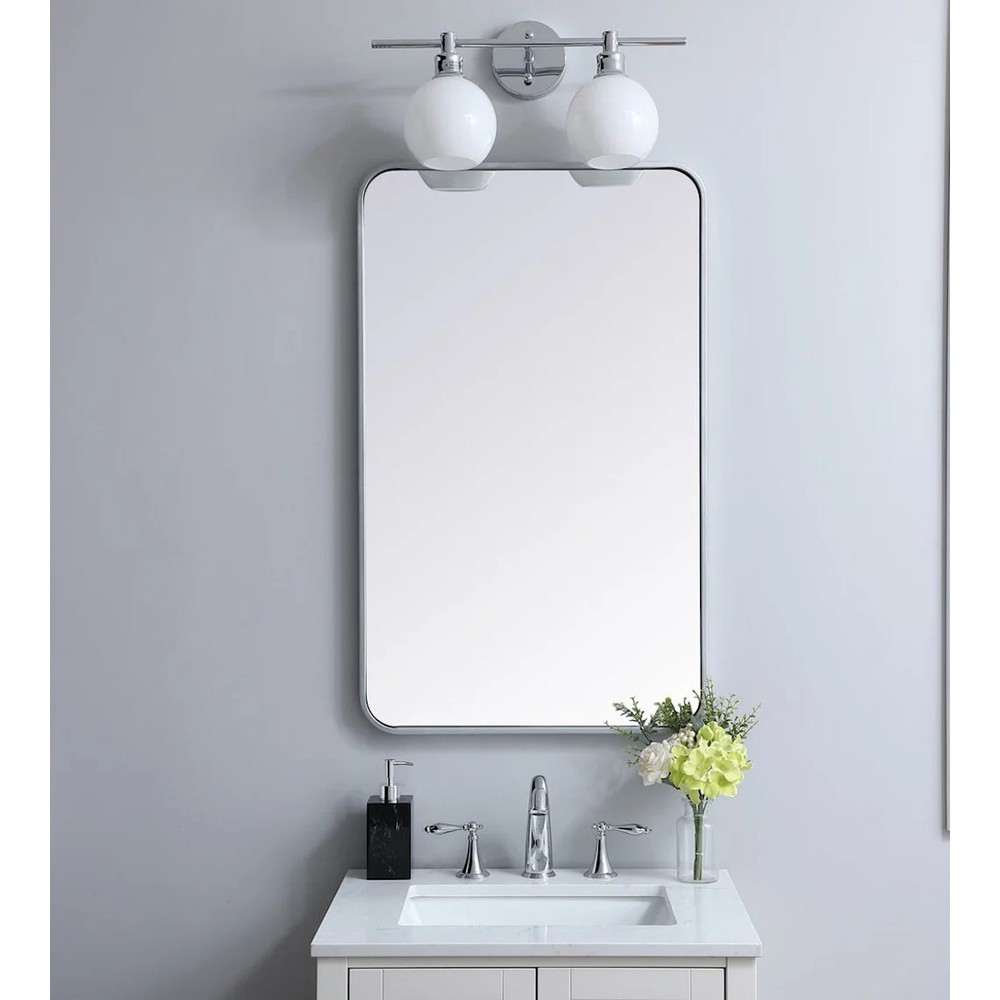 Roseto Formiae 22" Wx36" H Contemporary Rectangular Framed Bathroom Wall Mirror