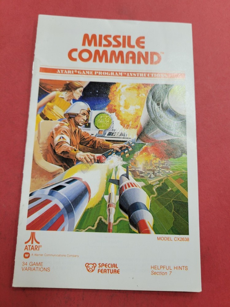 Atari Missile Command 1981 Instruction Booklet Only