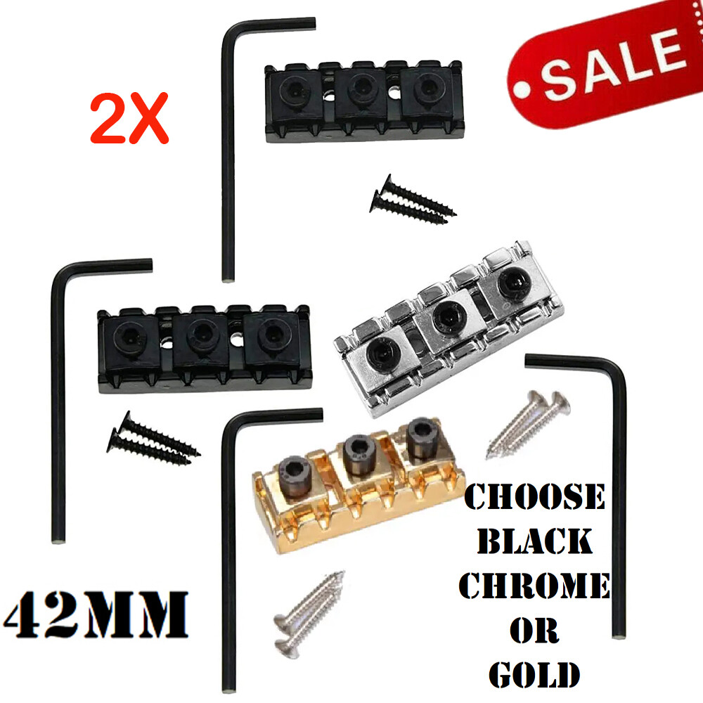 2 Sets Guitar Locking Nut 42mm String Lock For Floyd Rose Tremolo Bridge