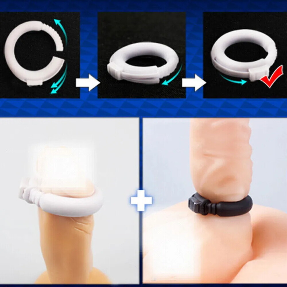 Male Adjustable Silicone Penis Cock Ring Enhancer Prolonging Delay Ejaculation