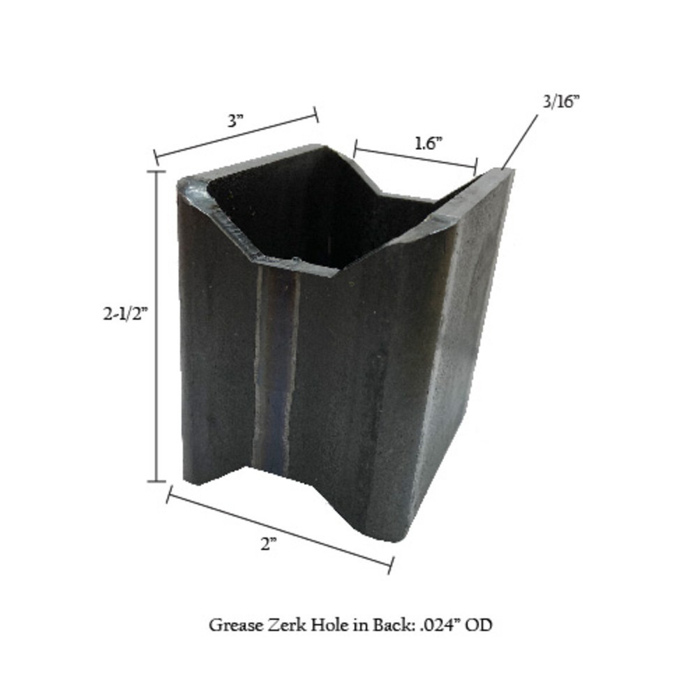 3" x 2" Rectangular Hinge Adapter Easy Transition Square to Round Tubing