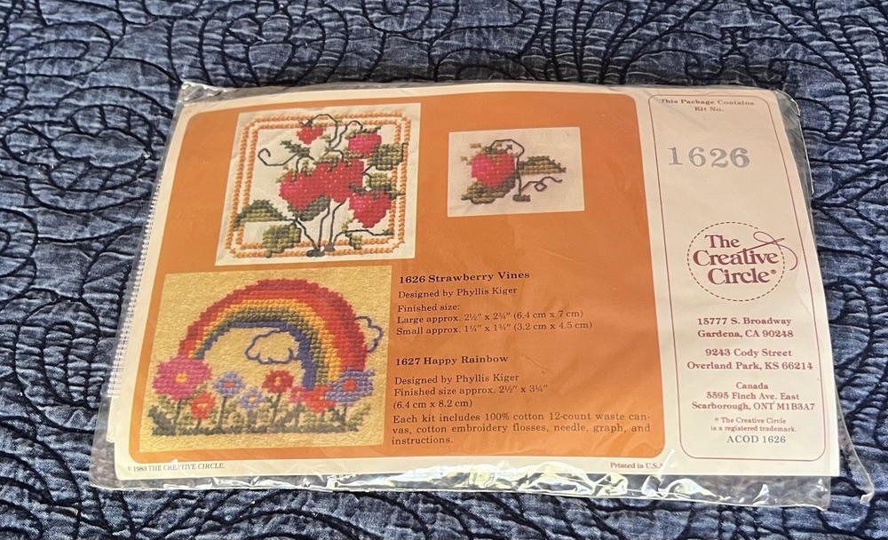 VTG Creative Circle  Cross Stich Kit Strawberry Complete Rainbow Partial