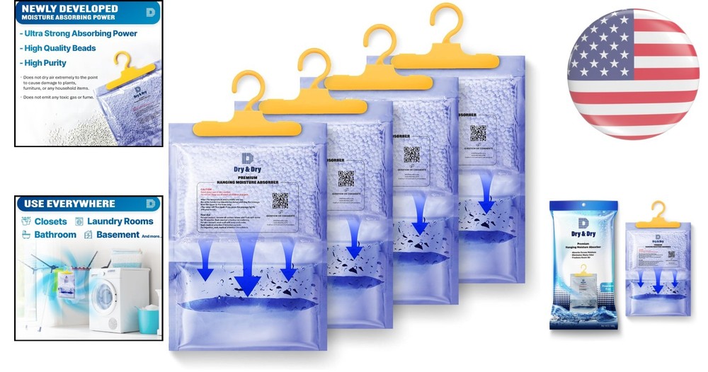 Effective Moisture Absorbers Dehumidifiers 4 Pack - Fresh 7 oz Solution for Home