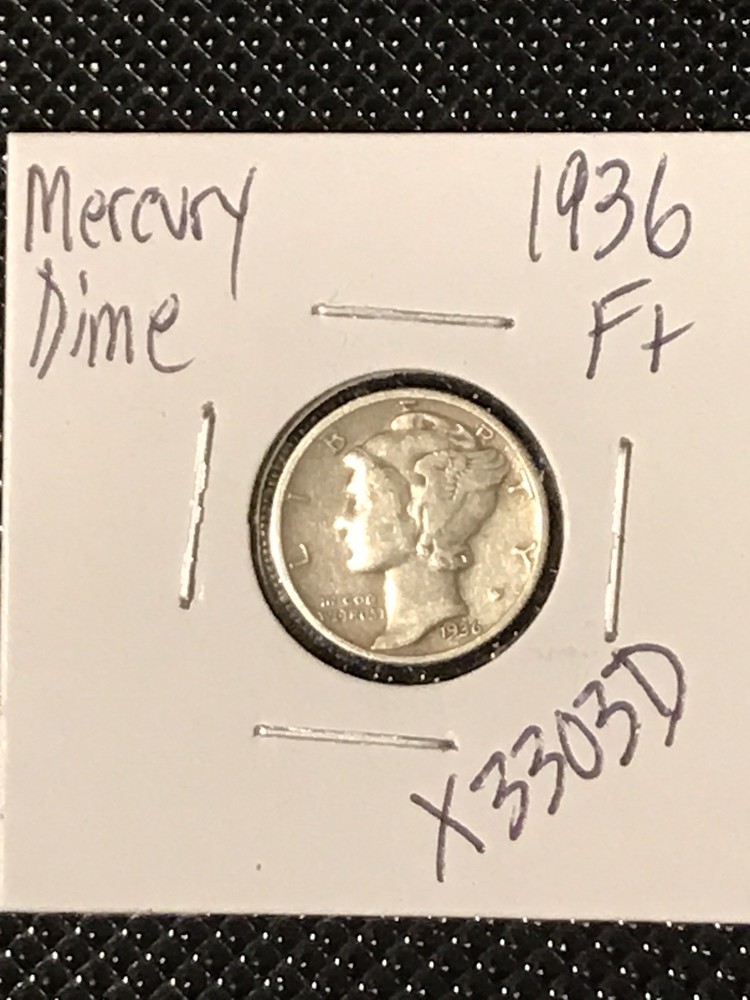 1936 Mercury Dime  F+