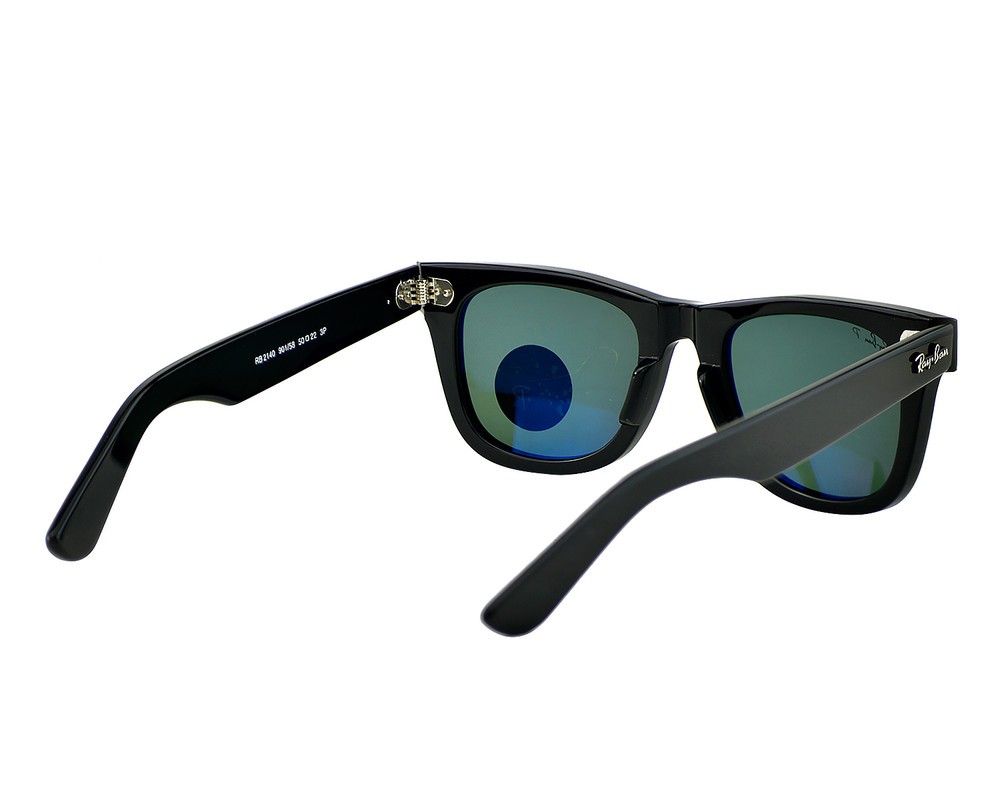 Ray-Ban RB2140 Original Wayfarer Black Frame Polarized Green Lens 50mm Unisex