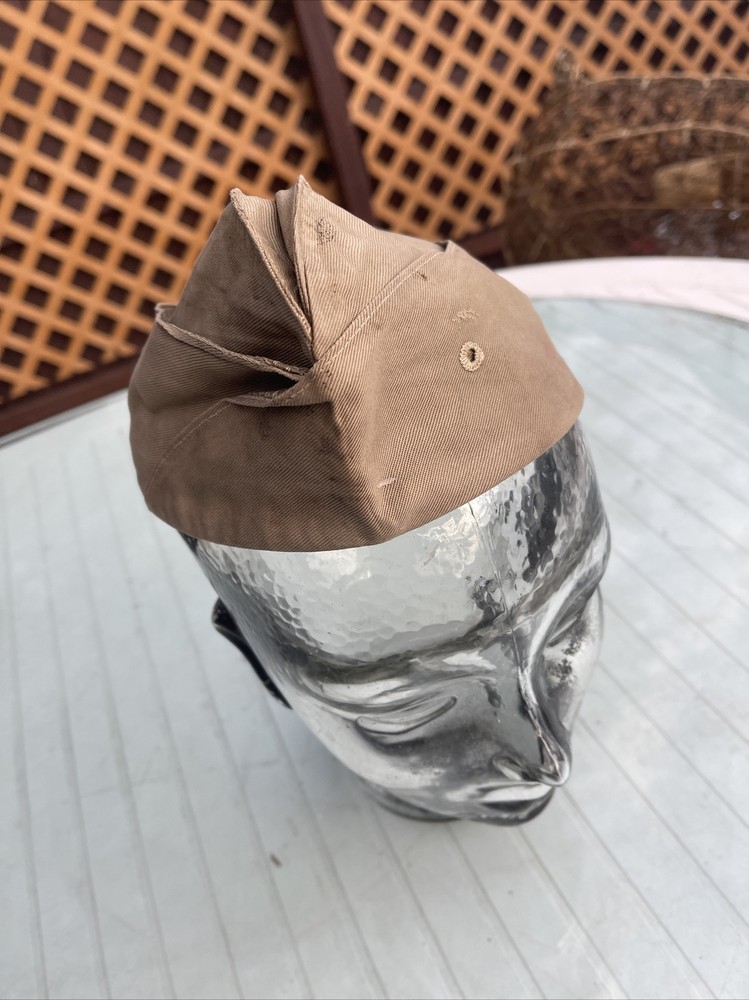 Original WW2 US ARMY CAP KHAKI TAN HAT
