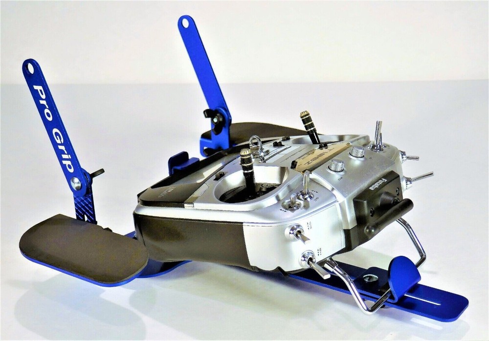 Pro Grip RC Transmitter Tray Adjustable Aluminum w/ Strap Silver