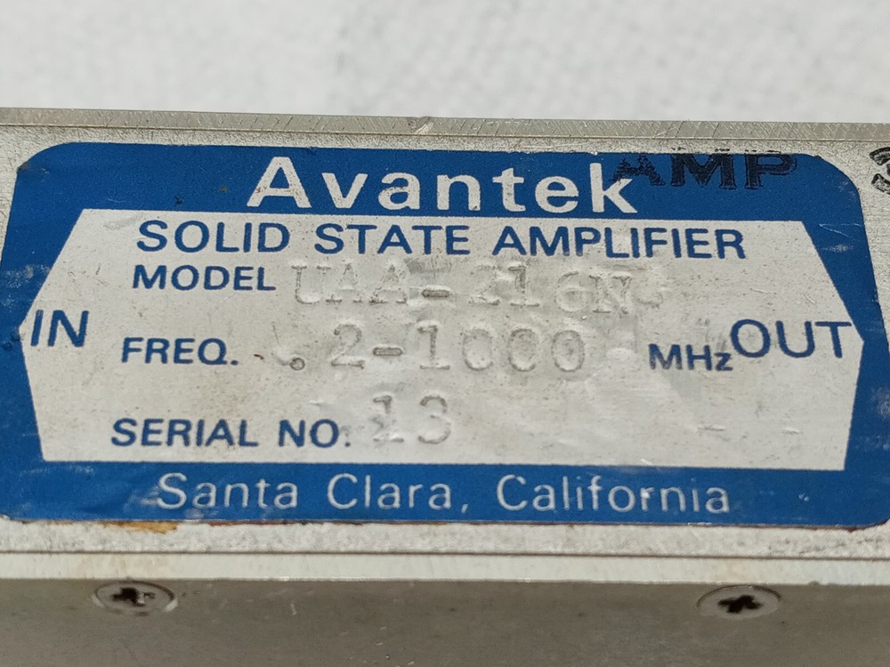 UAA-216N AVANTEK SOLID STATE AMPLIFIER .2 - 1000 MHz / 24V