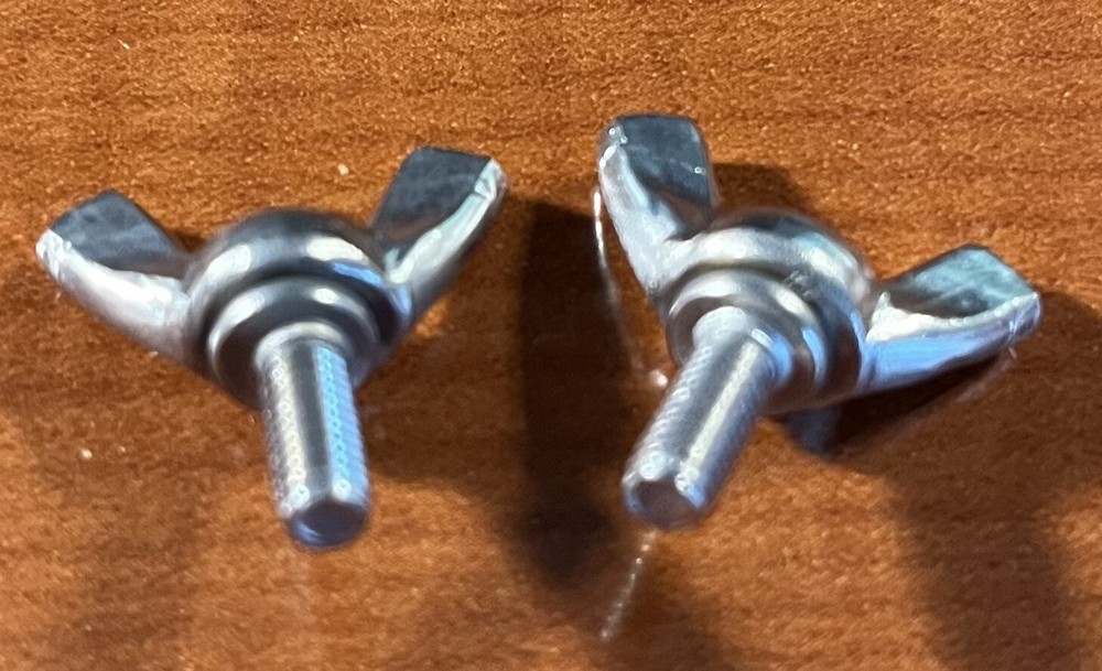 M4 (4 MM) CB Radio Mounting Bracket Knobs - Wing Type Silver - Qty 2 (pair)