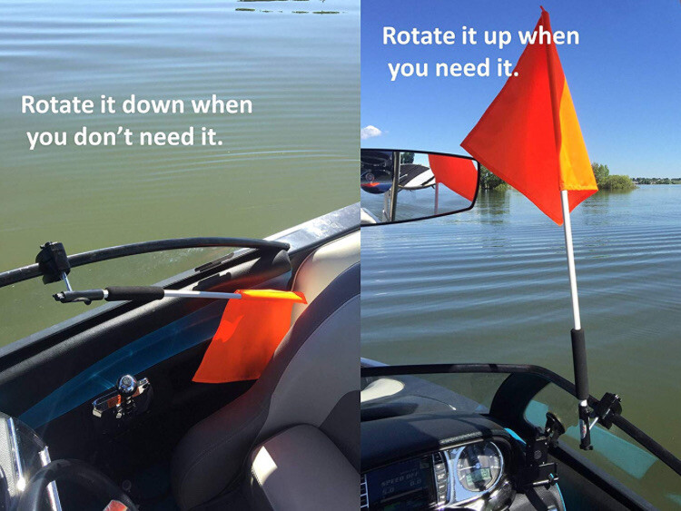 Skier Down Flag Holder - Window Mount (It Rotates!!)