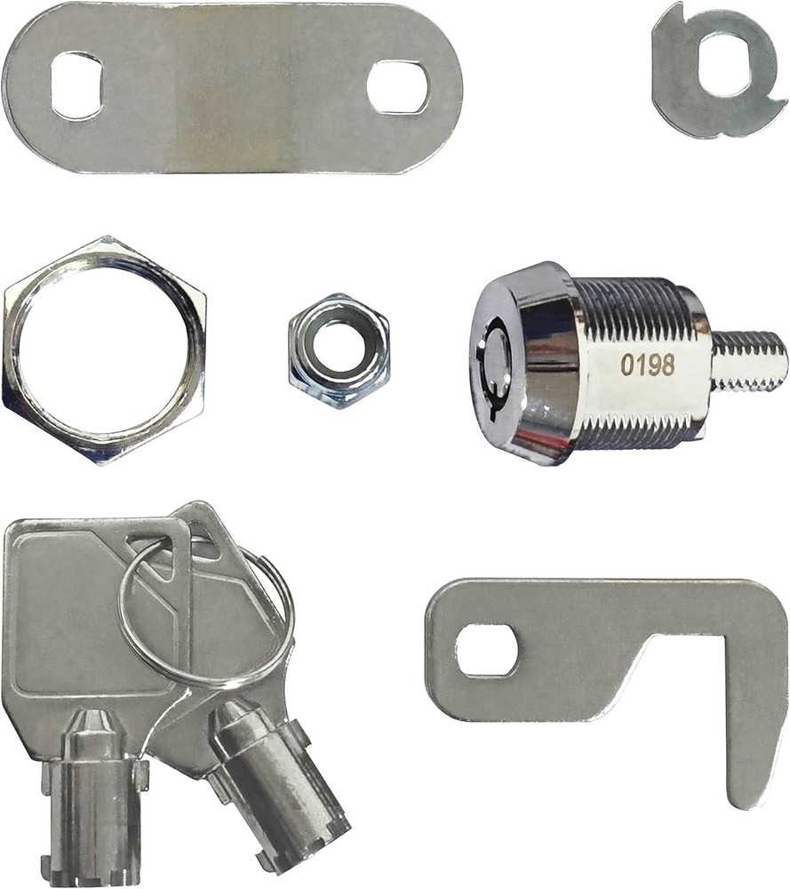 2 Pack Toolbox Lock 5/8" Tubular Cam Replacement Hook Keyed Chrome