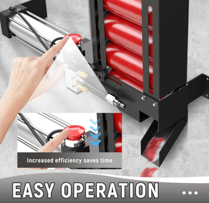 NEWPO Pneumatic Can Crusher w/ Hopper Wall Mount