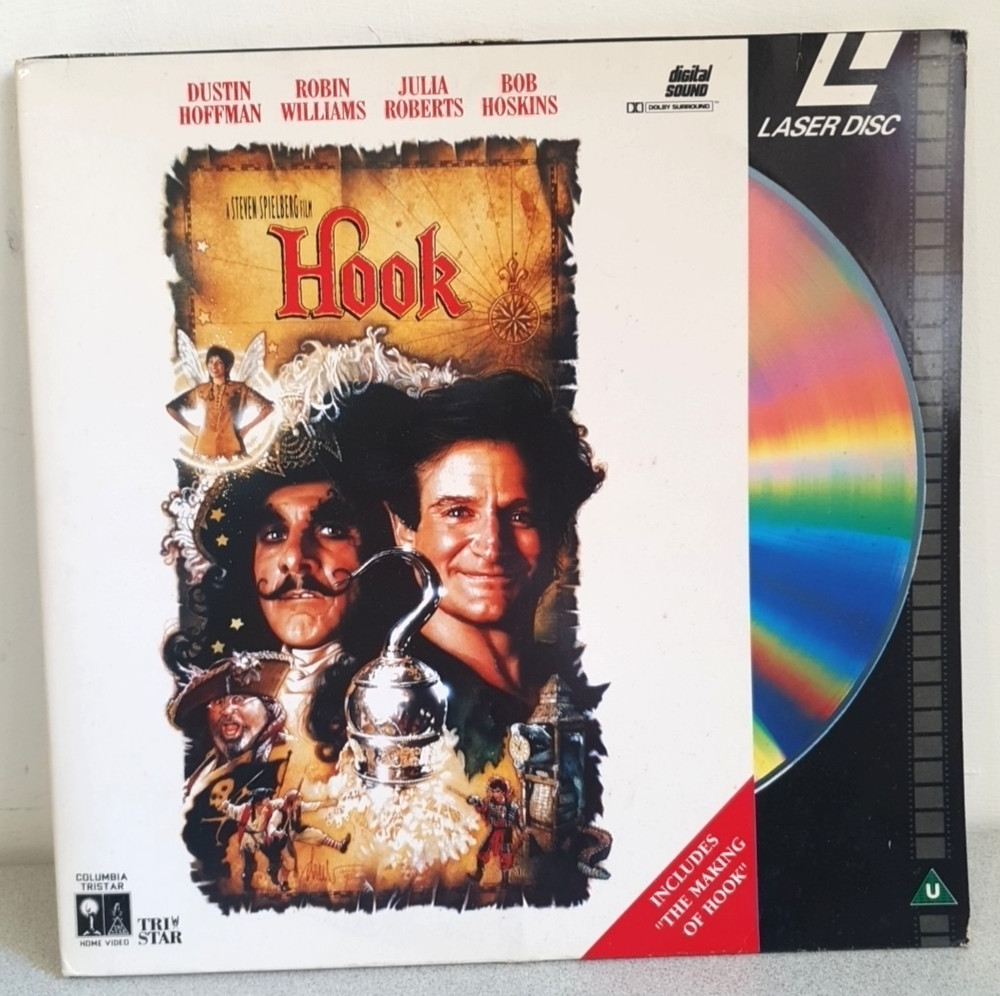 HOOK Laser Disc PAL Peter Pan Robin Williams Dustin Hoffman PG Widescreen CLV