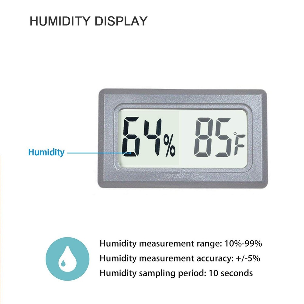 Compact Digital Thermometer Hygrometer - Accurate Readings for Reptiles & Beyond
