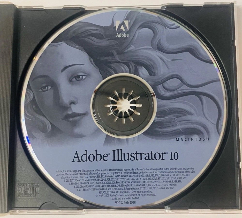 Adobe Illustrator 10 UPGRADE CD for Macintosh w/ Serial | Vintage Software Disc