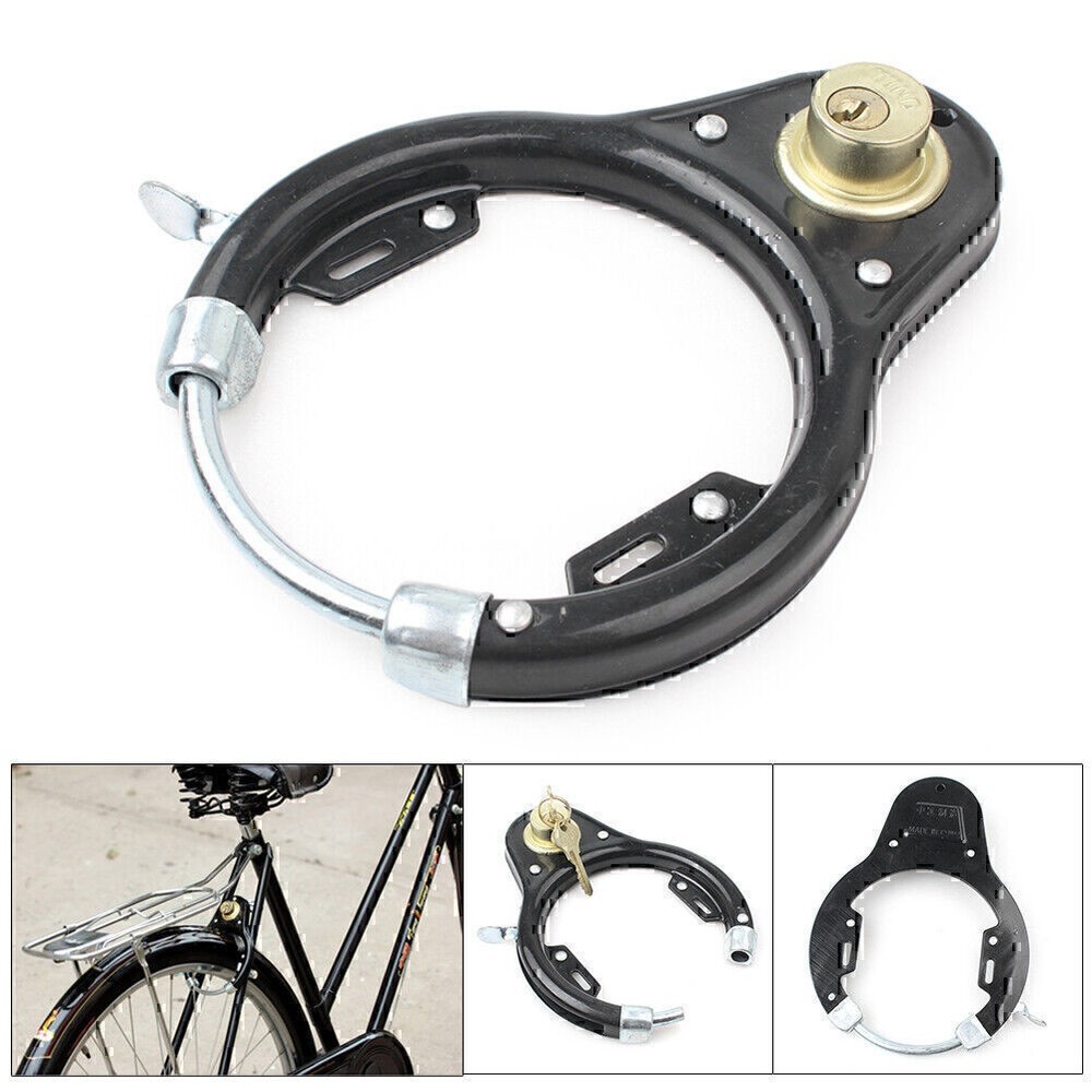 Vintage Bicycle U-Lock Wheel Lock Tool Sets Iron Anti-theft Security Protector