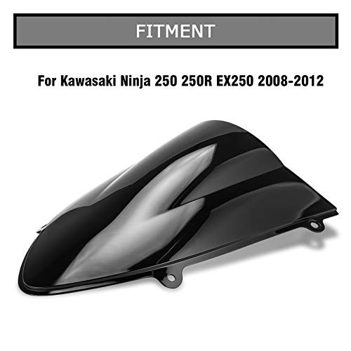 Motorcycle Front Windshield Windscreen Wind Deflector for Ninja 250 250R Black
