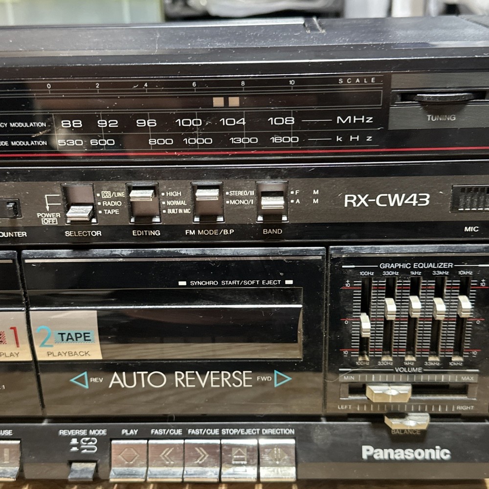 Panasonic RX-CW43 Dual Auto Reverse Stereo Cassette Record READ