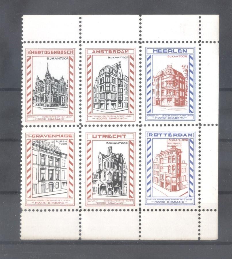 (888a459) Cities, Labels (postal), Netherlands
