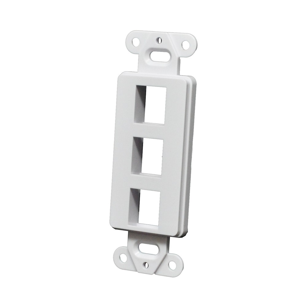 5pcs Decorator Style Keystone Jack 3 Port Modular Wall Insert Cover Plate White