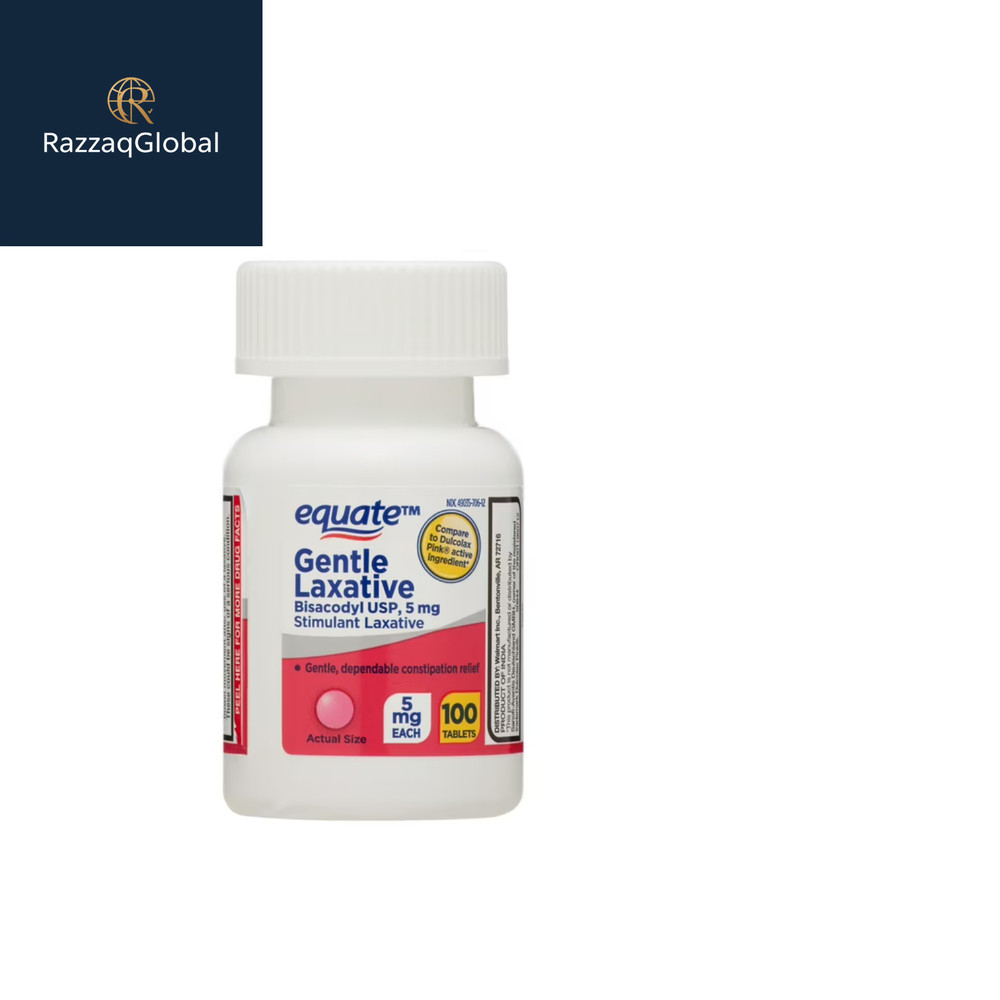 Equate Gentle Laxative Tablets for Constipation, 100 Count, Bisacodyl 5 mg