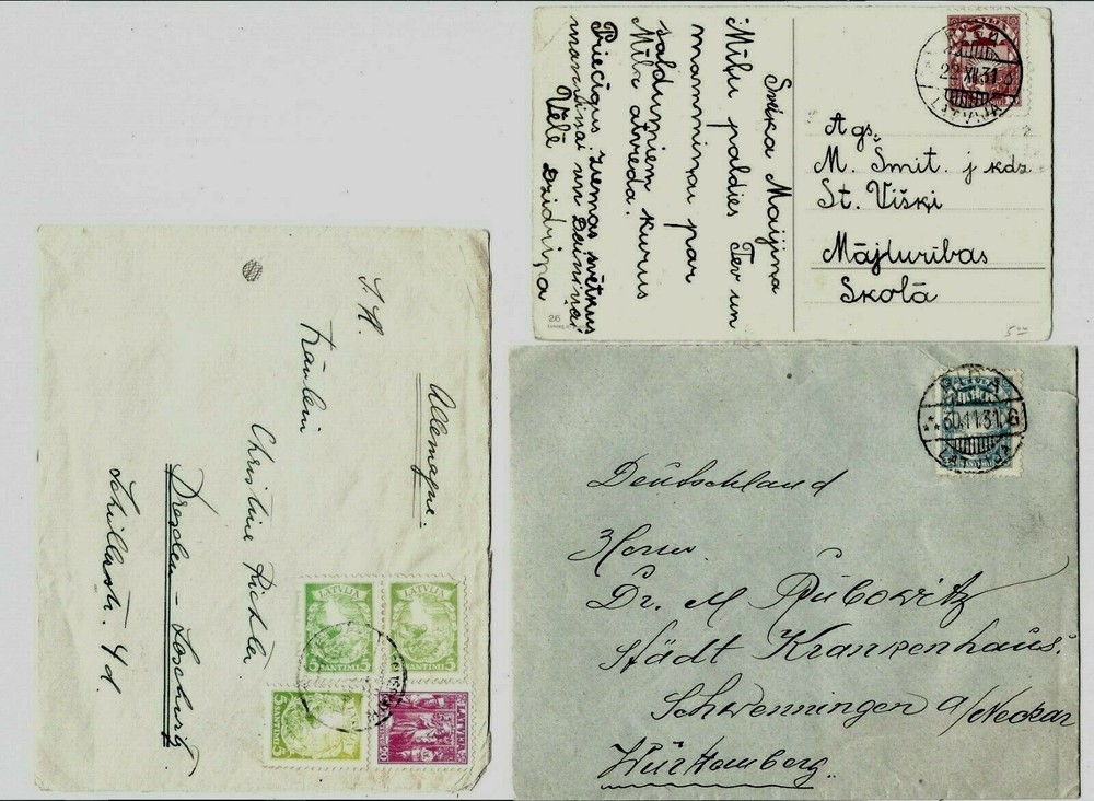 Q20  latvia old and new covers stamps christmas