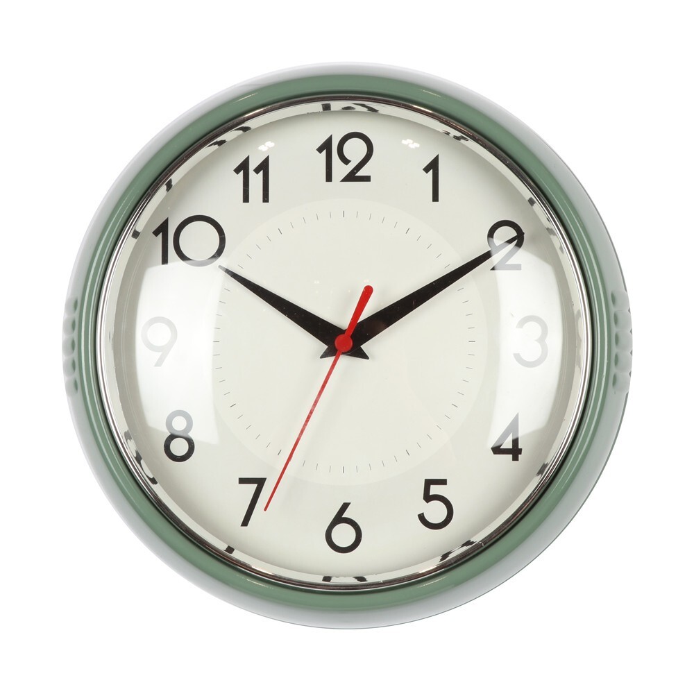 NEW 24cm Wall Clock Round Hanging Green Plastic Clock