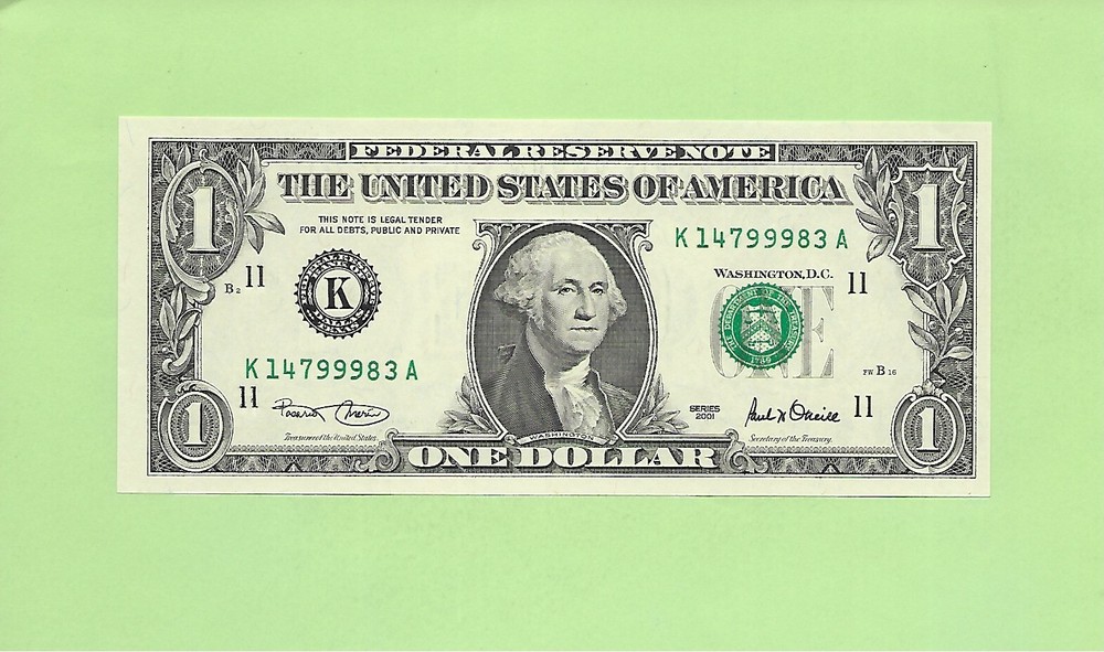 2001 ..UNCIRC  $1  K 1479 9983 A  .... 2001 $1  K-A      NICE NOTE       FRN