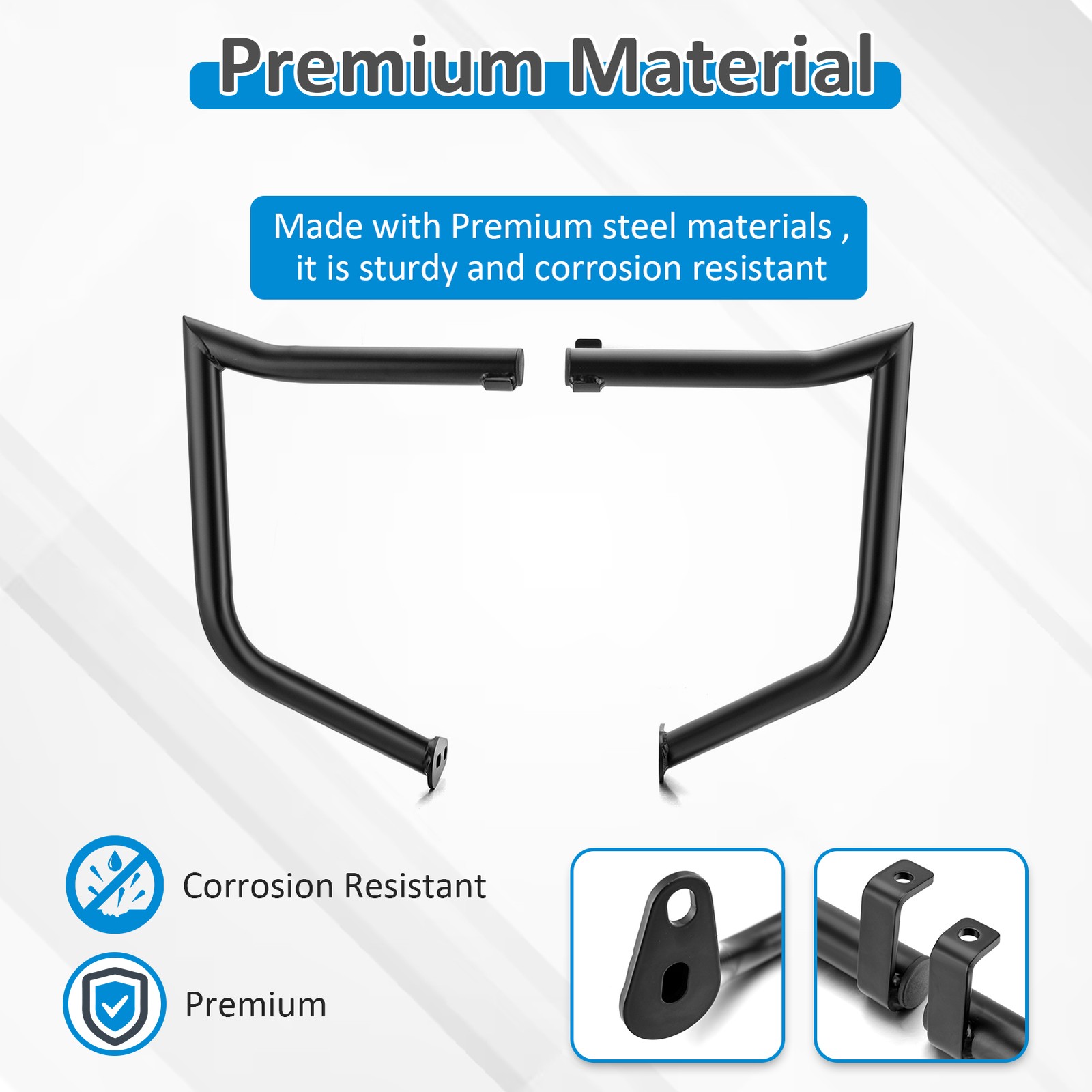 For 06-24 Kawasaki VN900B/C/D/E/F Black Front Engine Highway Guard Crash Bar