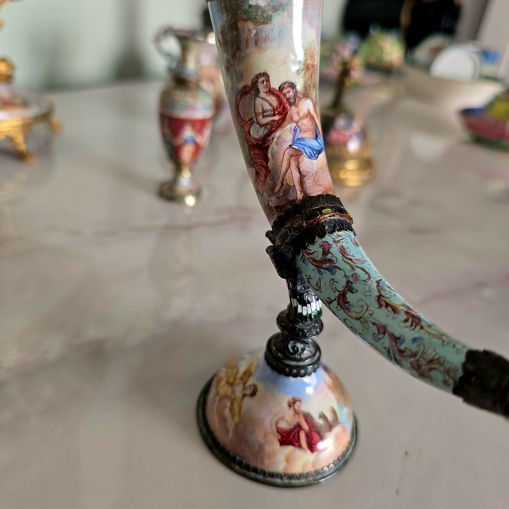 Austrian Silver and Enamel Cornucopia