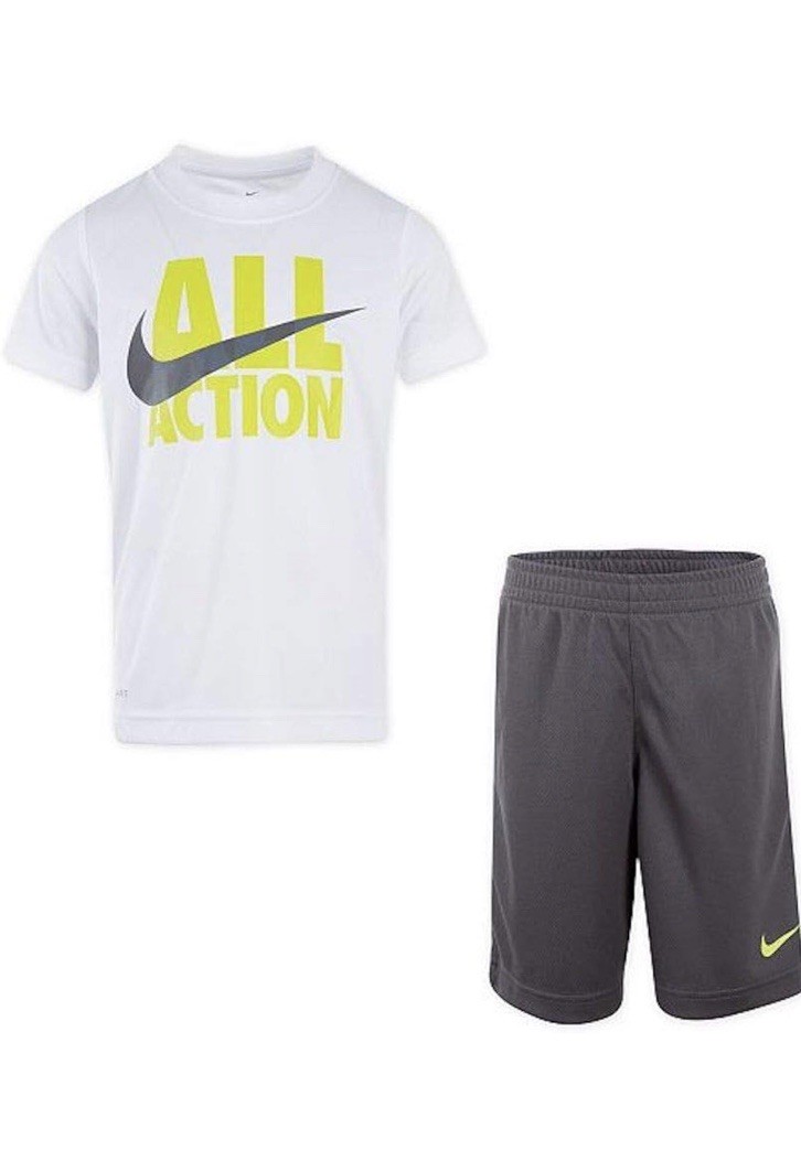 Nike Boys Dri-Fit T-Shirt & Shorts 2-Piece Set Size 6 Grey
