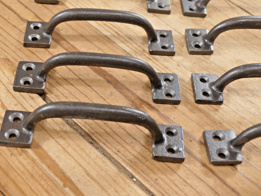 10 Cast Iron Handles Drawer Pulls Small Long Home Decor Kitchen Window Pull Farm